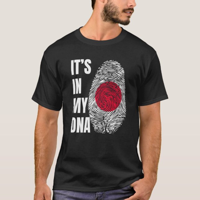 Camiseta Fingerprint DNA Biometry Japanese Flag Japan (Frente)