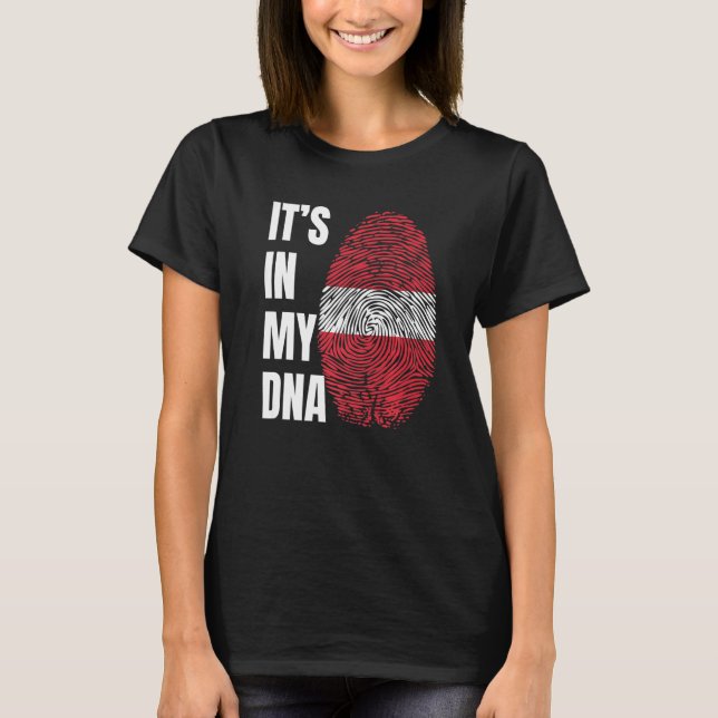 Camiseta Fingerprint DNA Biometry Latvia Flag   (Frente)