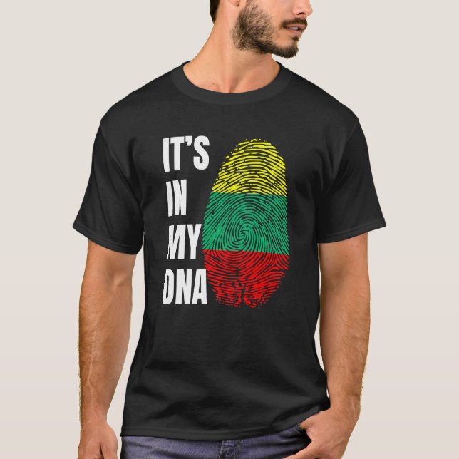 Camiseta Fingerprint DNA Biometry Lithuanian Flag Lithuania (Frente)