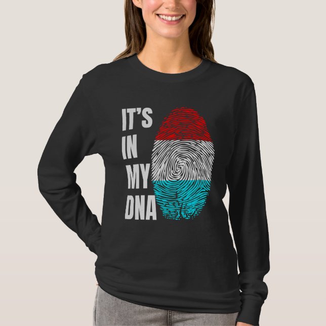 Camiseta Fingerprint DNA Biometry Luxembourg Flag Luxembour (Frente)