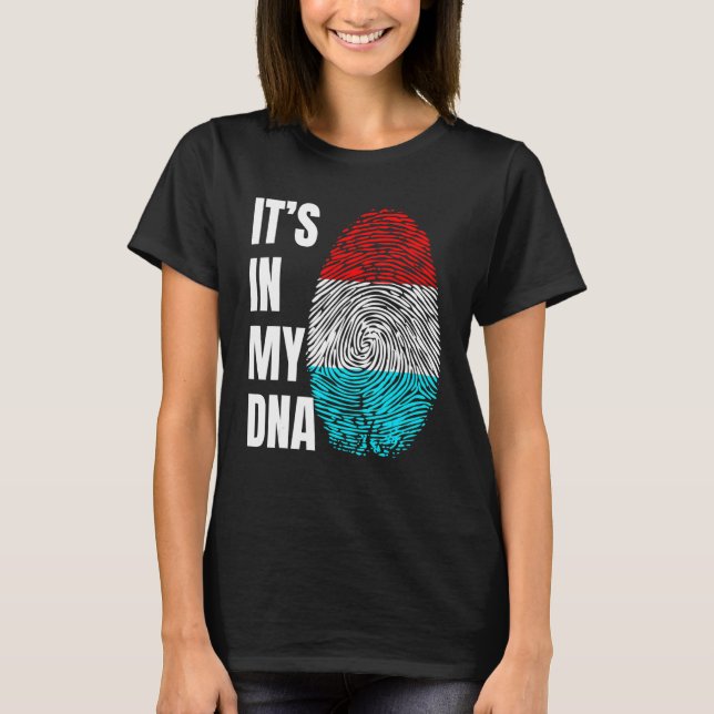 Camiseta Fingerprint DNA Biometry Luxembourg Flag Luxembour (Frente)