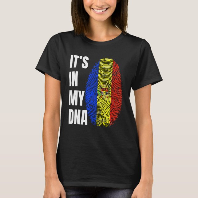 Camiseta Fingerprint DNA Biometry Moldova Flag Moldova (Frente)
