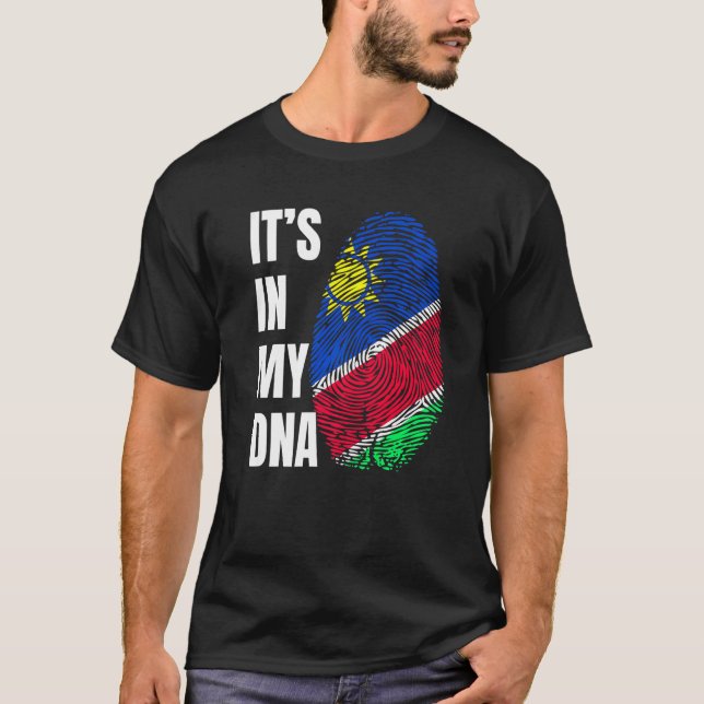 Camiseta Fingerprint DNA Biometry Namibia Flag   (Frente)