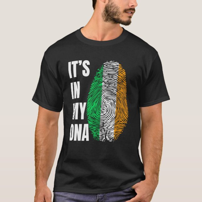 Camiseta Fingerprint DNA St Patrick's Day Irish Flag Irelan (Frente)
