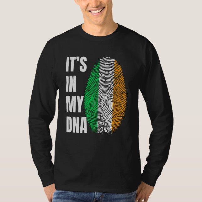 Camiseta Fingerprint DNA St Patrick's Day Irish Flag Irelan (Frente)