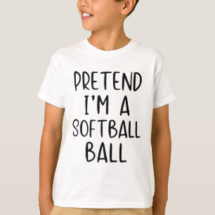Camiseta Fingindo que sou um disfarce de softball Halloween