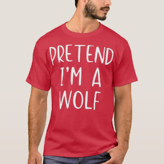 Camiseta Fingir a fantasia de Wolf Halloween com preguiça
