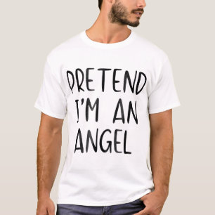 Camiseta Fingir a fantasia do anjo no dia das bruxas pregui