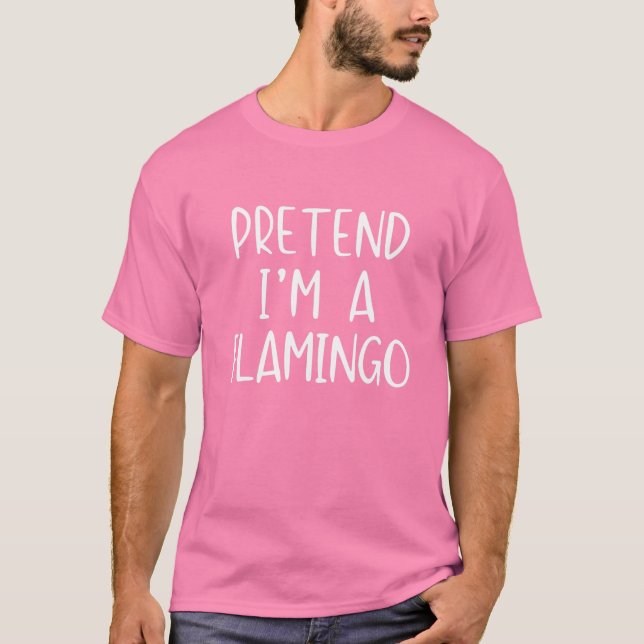 Camiseta Fingir Figurino Flamingo Halloween Preguiçoso Últi (Frente)