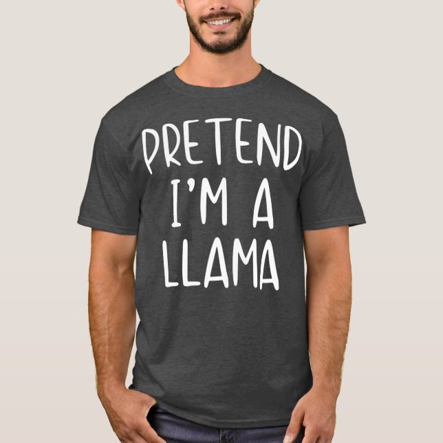Camiseta Fingir Llama Costume Halloween Fácil (Frente)