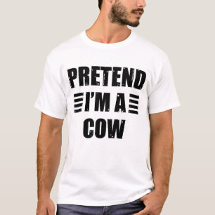 Camiseta Fingir-Me Um Figurino De Vaca Halloween Engraçado