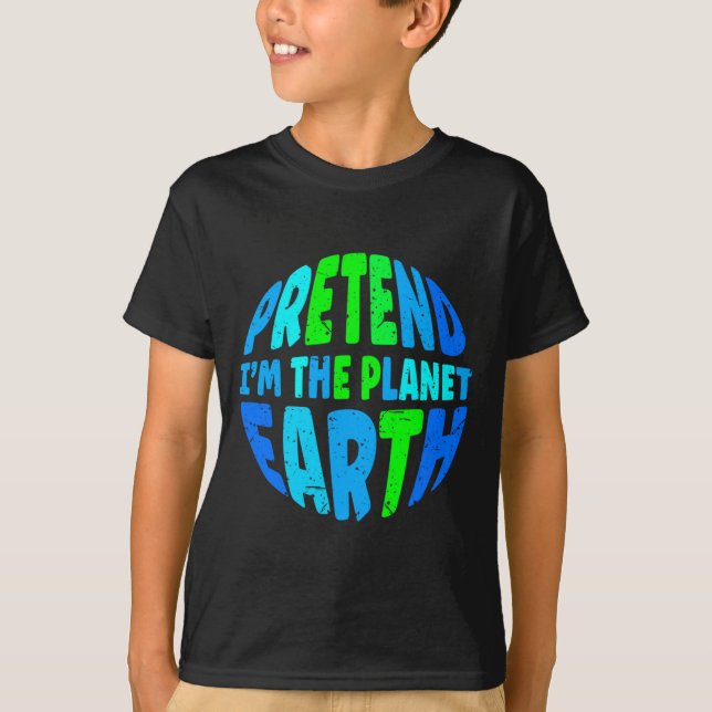 Camiseta Fingir Que Eu Sou A Terra Funny Lazy Matching Hall (Frente)