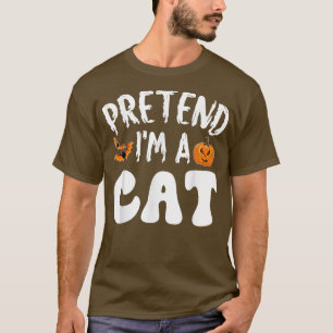 Camiseta Fingir Que Eu Sou Um Gato De Figurino De Halloween