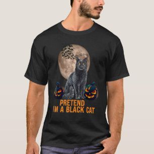 Camiseta Fingir Que Eu Sou Um Gato Preto Fantasia De Hallow