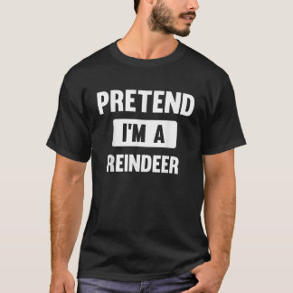 Camiseta Fingir Que Eu Sou Um Reindeer Fantasia Divertida D