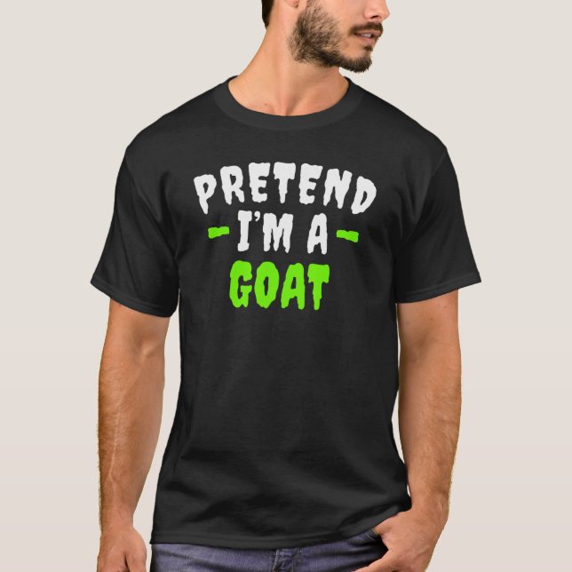 Camiseta Fingir Que Im Goat Lpreguiçoso Figurino De Hallowe (Frente)