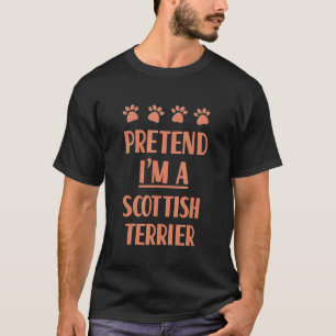 Camiseta Fingir que sou escocês Terrier Outfit Custo escocê