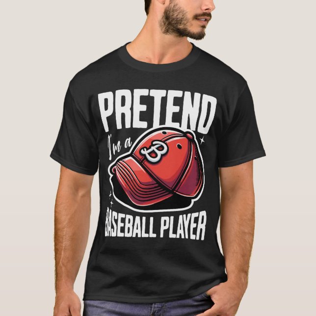 Camiseta Fingir Que Sou Jogador De Beisebol (Frente)