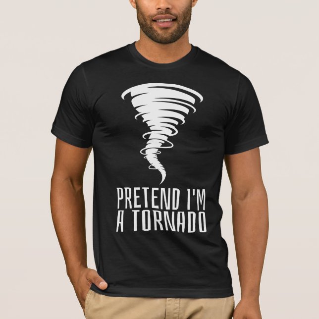 Camiseta Fingir que sou Tornado - Fodora Engraçada Hallowee (Frente)