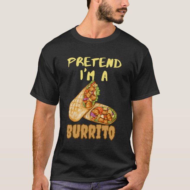 Camiseta fingir que sou um burrito (Frente)