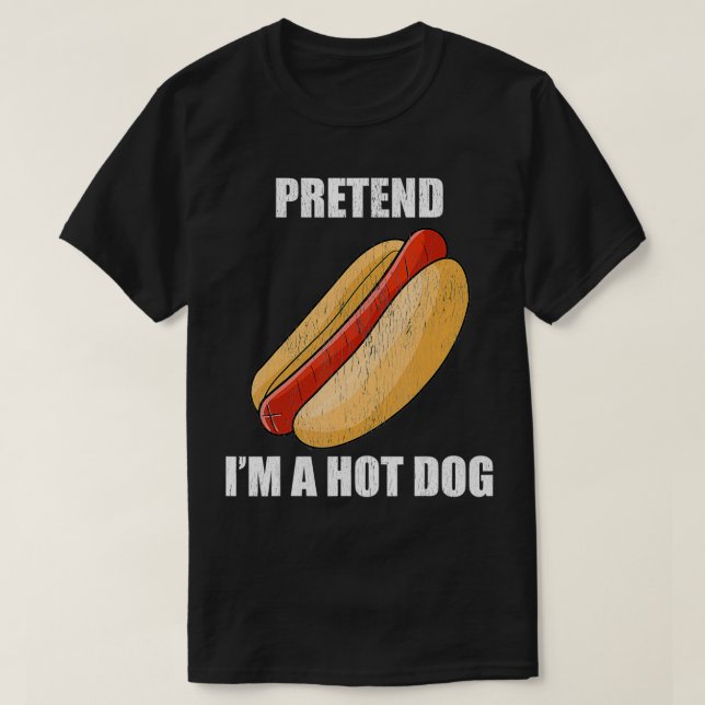Camiseta Fingir que sou um cachorro gostoso, festeira pregu (Frente do Design)