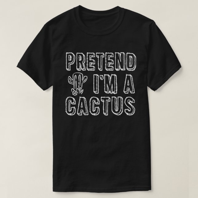Camiseta Fingir que sou um Cactus Easy Halloween Matching P (Frente do Design)