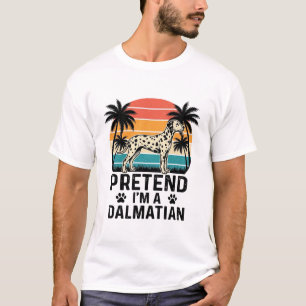 Camiseta Fingir Que Sou Um Cão Dalmatian Vintage