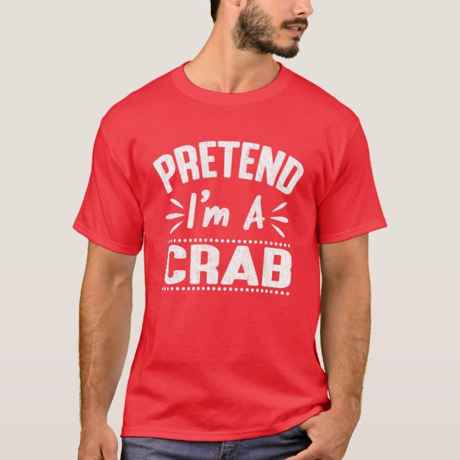 Camiseta Fingir que sou um Caranguejo Fácil Par de Figurino (Frente)