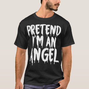 Camiseta Fingir Que Sou Um Casal De Anjo De Halloween Fofo