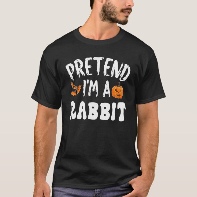 Camiseta Fingir que sou um Coelho do Halloween Homens Mulhe (Frente)