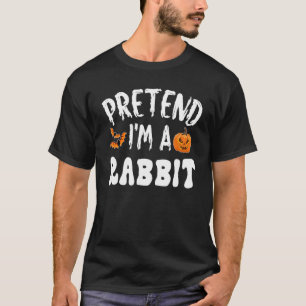 Camiseta Fingir que sou um Coelho do Halloween Homens Mulhe