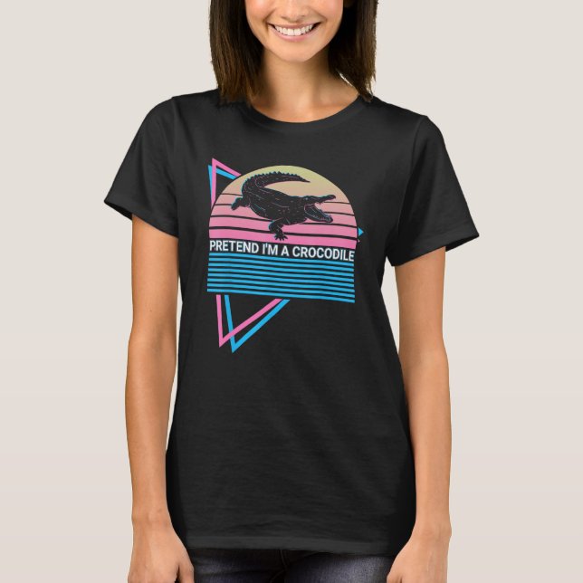 Camiseta Fingir que sou um crocodilo, sou um crocodilo Al (Frente)