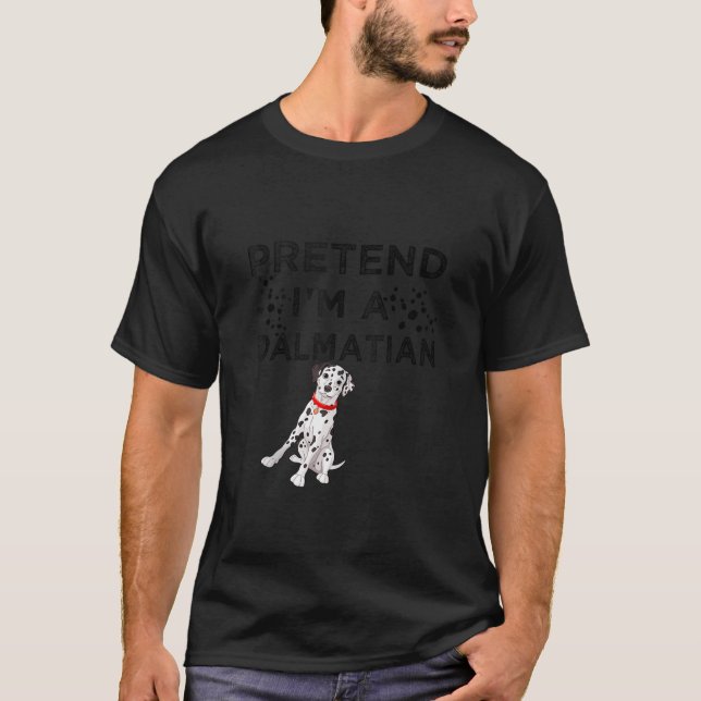 Camiseta Fingir que sou um Dia de as Bruxas engraçado Dalmá (Frente)
