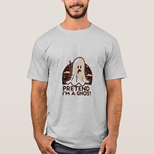 Camiseta Fingir que sou um fantasma (Frente)