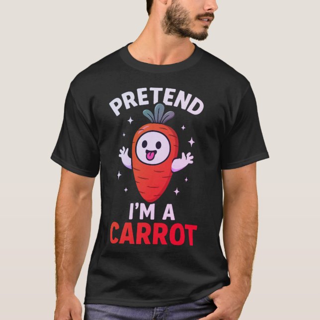 Camiseta Fingir que sou um fantasma de cenoura de Vegan no  (Frente)