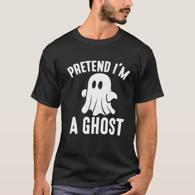 Camiseta Fingir que sou um Fantasma Halloween (Frente)