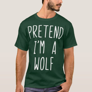 Camiseta Fingir Que Sou Um Fofo De Lobo Halloween Fácil