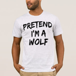 Camiseta Fingir Que Sou Um Lobo Dia das Bruxas Engraçado