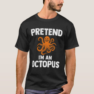 Camiseta Fingir que sou um Octopus Pumpkin, preguiçoso, fôl