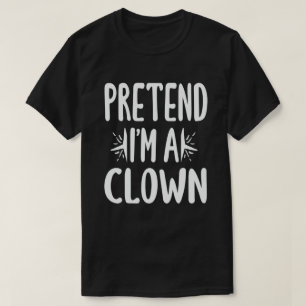 Camiseta Fingir que sou um Palhaço de Halloween Fácil