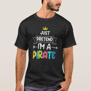 Camiseta Fingir que sou um Par de Halloween Preguiçoso Pira