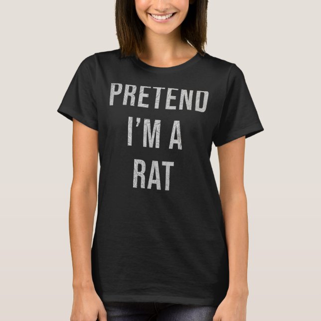 Camiseta Fingir que sou um Rat Costume Halloween (Frente)