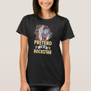 Camiseta Fingir que sou um Rockstar Rock Legal Guitar Mus