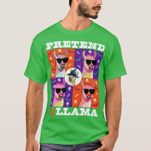 Camiseta Fingir que sou um traje de Halloween Llama fácil