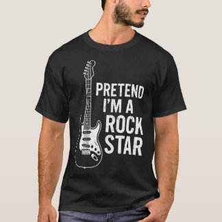 Camiseta Fingir que sou uma estrela do rock Fácil Halloween
