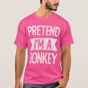 Camiseta Fingir que sou uma fantasia de burro.