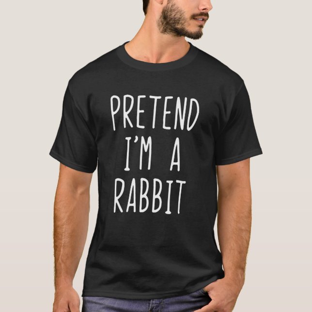 Camiseta Fingir que sou uma fantasia de coelho. (Frente)