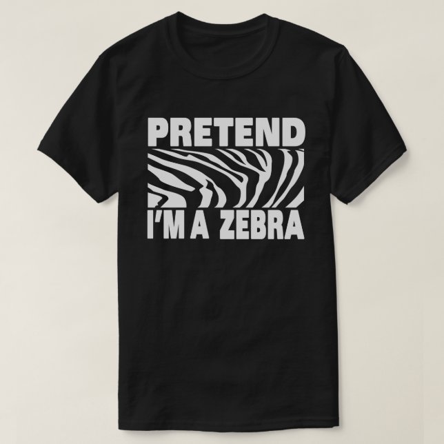 Camiseta Fingir que sou uma fantasia de Dia das Bruxas Engr (Frente do Design)