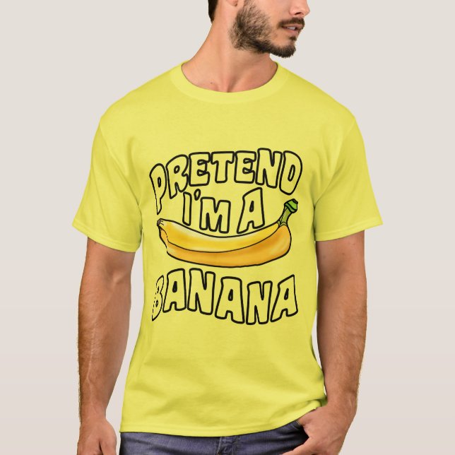 Camiseta Fingir que sou uma fantasia de Dia das Bruxas preg (Frente)