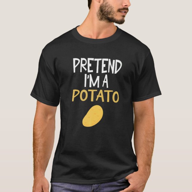 Camiseta Fingir que sou uma fantasia de Halloween de Batata (Frente)